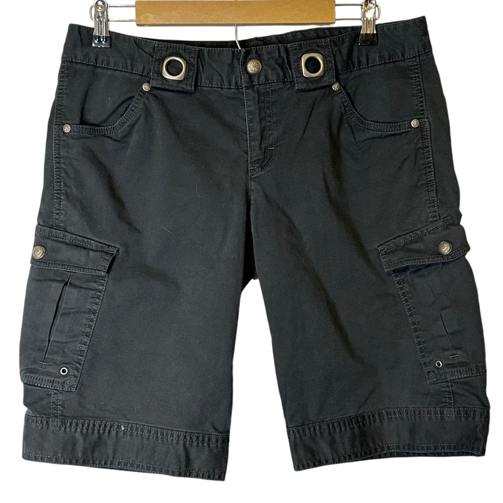 Athleta Kick It Bermuda Shorts Black‎ Womens 10 #819767 Cargo Utility Sporty